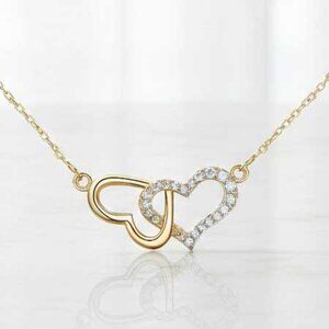 🌟 Double Heart Necklace - Ladies Elegant Necklace